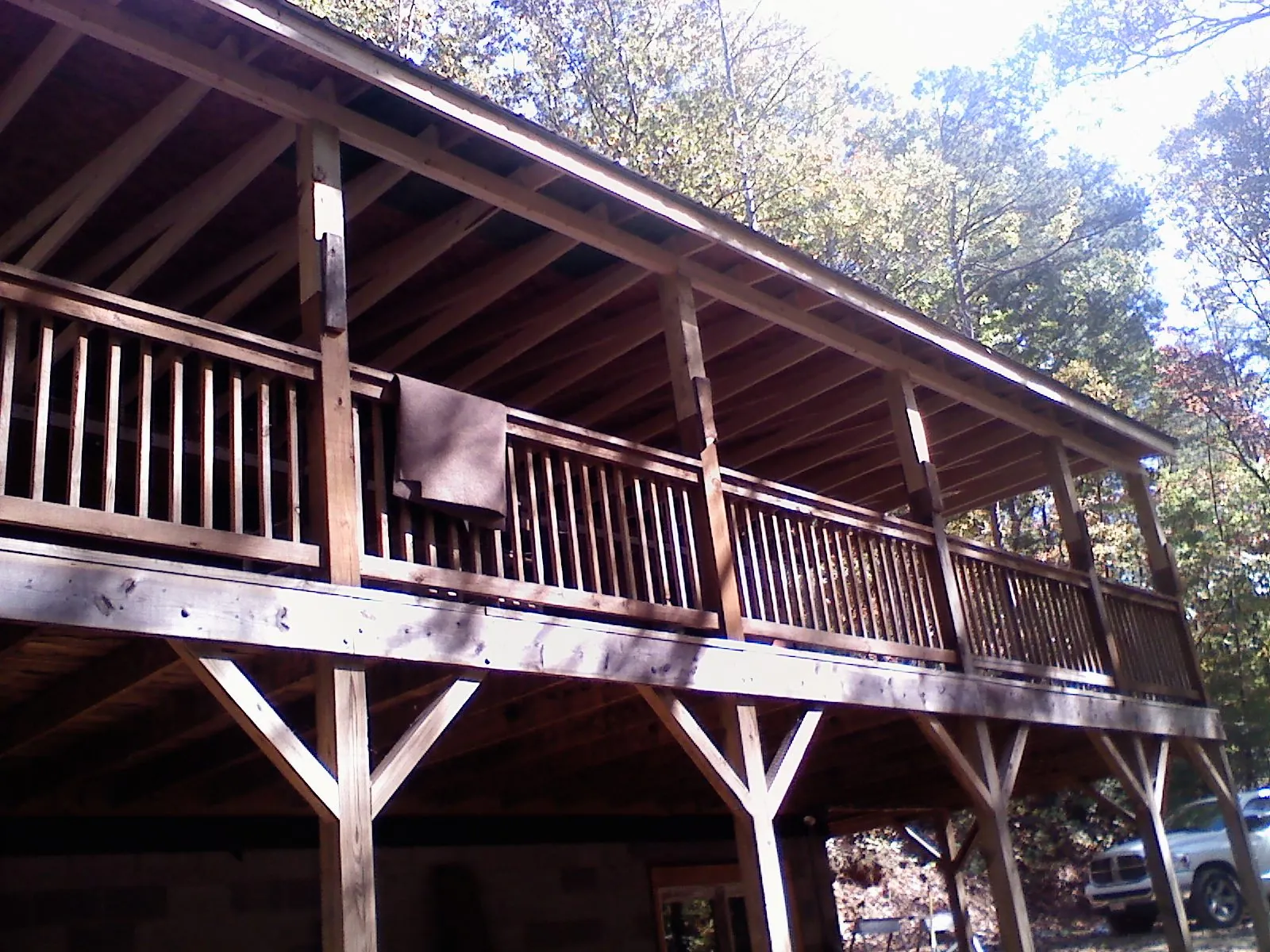 Timber framing under a new elevated porch and deck — Roof Leak Repair in Cape May Court House by Roofing Brothers